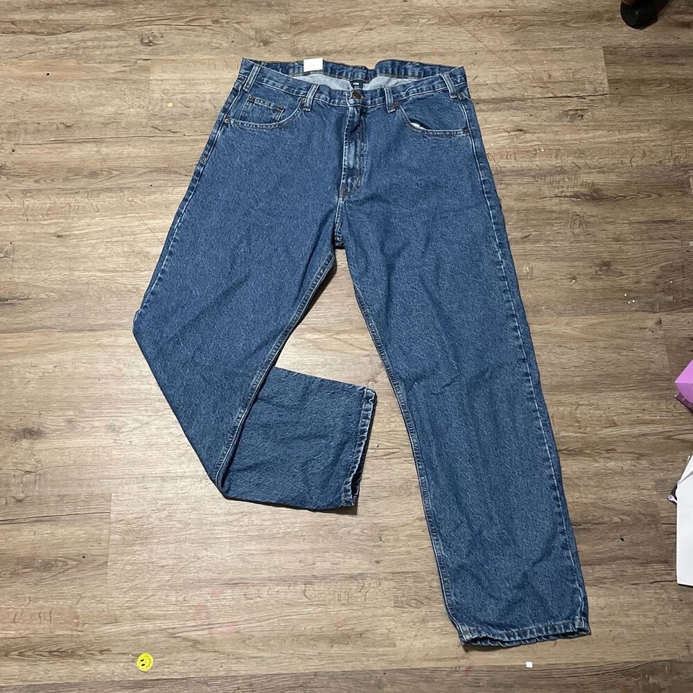 Mens Full Blue 90203 Relaxed Fit Cotton 5 Pocket Jeans Blue Size 36 x 30